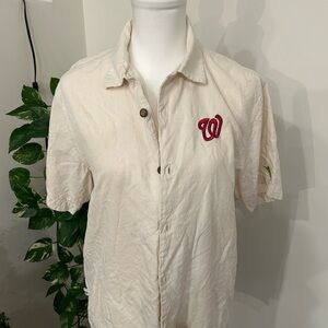 Men's Washington Nationals Tommy Bahama Embroidered Baseball Camp Shirt.